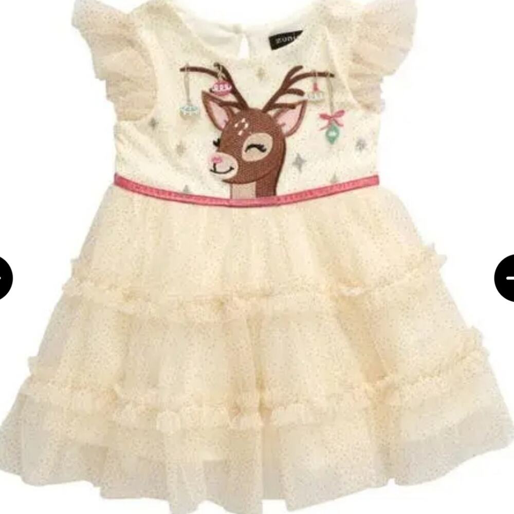 Zunie Flutter Sleeve Mesh Dress Sz 24 Mths